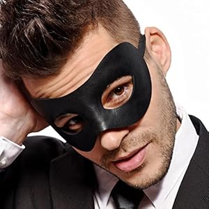 Classic - Men's Black Masquerade Mask - Faux Leather - Venetian - Mens - Unisex - Fancy Goods