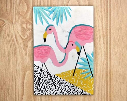 WorldOne Flamingos Marble Wall Accent