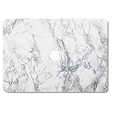 Macbook Air 13 Case, GMYLE Hard Case Print Frosted for MacBook Air 13.3 inch (Model: A1369 and A1466) - White Marble Pattern Rubber Coated Hard Shell Cover