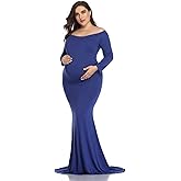 Mommy Jennie Long Sleeve Maternity Dress for Photoshoot Stretchy Pregnancy Fitted Gowns for Baby Shower