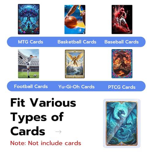 Mcbazel 100 pcs 3 x 4 Inch Toploader Card Sleeves, Plastic Trading Card for Baseball Card, Protective Card Holder for Standard,MTG,YuGiOh,TCG