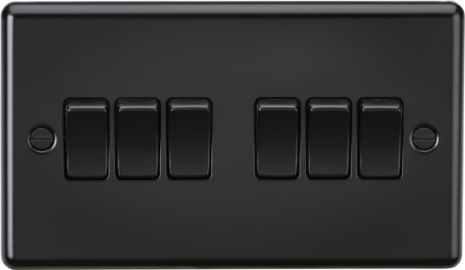 Knightsbridge 10AX 6G 2 Way Plate Switch - Matt Black