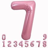 TONIFUL 40" Inch Light Pink Large Numbers Balloons