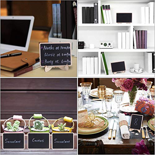 Mini Chalkboard Signs,20 Pack Small Blackboard Sign with Support Easels Wood Little Chalkboard for Message Board Signs and Weddings, Birthday Parties, Table Numbers - Thumbnail 5