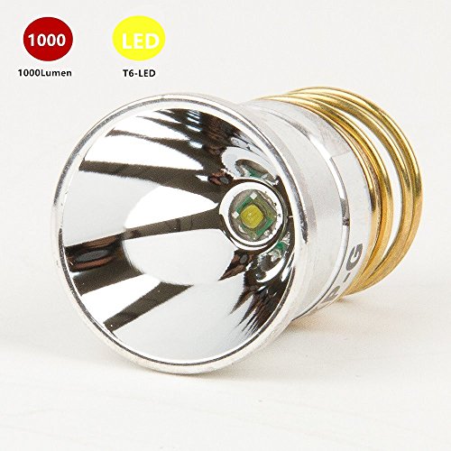 WMlife Flashlight Bulb LED 1000 Lumens Smooth Reflector T6 Single Mode 3.0-18V Drop-in - P60 Design: Ultrafire,Surefire, Hugsby , C2 G2 Z2 9P G3 S3 D2 Ultrafire 501B 502B