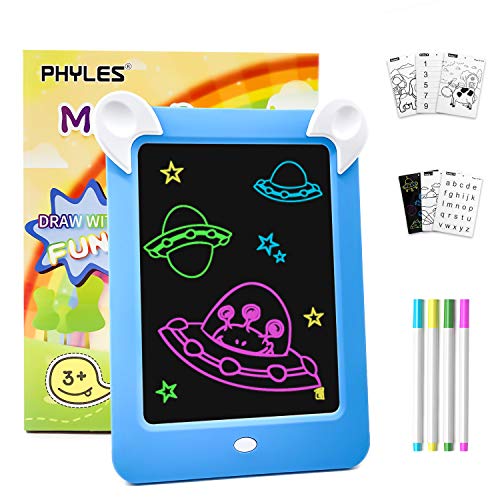 PHYLES Tableau Magique , Ardoise Magique pour Enfant , Tableau de Dessin Multifonction avec 8 Effets Lumineux