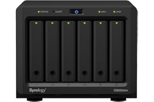 Synology DiskStation DS620slim iSCSI NAS Server with Intel Celeron Up to 2.5GHz CPU, 6GB Memory, 1TB (2 x 500GB) SSD Storage, DSM Operating System