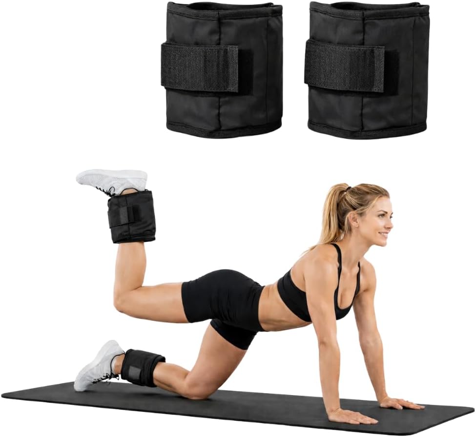 Par Caneleira de Peso Profissional para Tornozelo, Preto, Par de Tornozeleiras Ajustáveis para Musculação, Academia, Perna, Treino em Casa, Fitness, CrossFit, Funcional, 500g, 1kg, 2kg, 3kg,4kg, 5kg