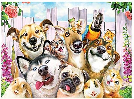 Amazon Co Jp 変な顔犬ダイヤモンド絵画動物漫画子供5ddiyモザイク刺繍クロスステッチ50x60cm ホーム キッチン