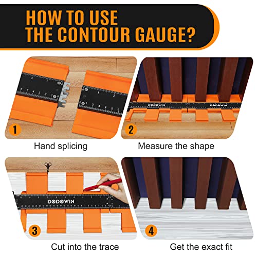 DODOWIN Connectable Contour Gauge 50 cm Copier Profile Parquet Shape Tracing Tools Tile Cutter Fathers Day Gift Dad Gift Idea Father's Day Gift for Dad