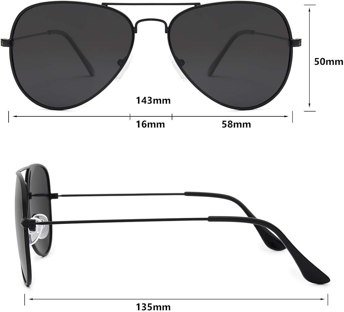 Livhò Sunglasses for Men Women Aviator Polarized Metal Mirror UV 400 Lens Protection: Shoes
