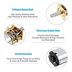 Greartisan DC 12V 300RPM N20 High Torque Speed