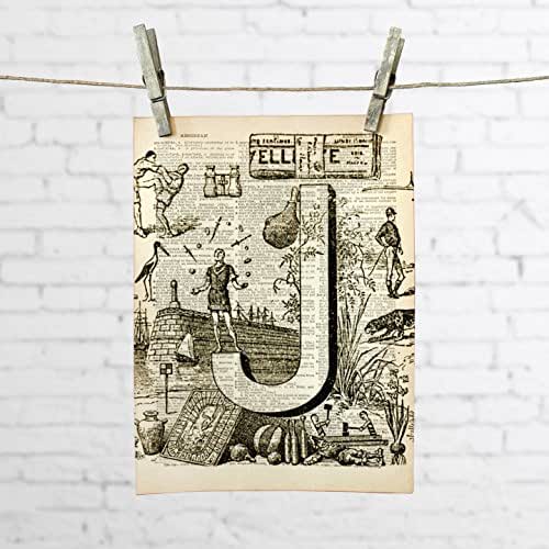 The Letter J Vintage French Alphabet Typography