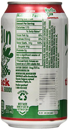 image for Mountain Dew, Throwback Edition, 12 fl oz. cans (12 Pack)