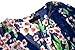 Mixmax Vintage Women Floral Print Long Loose Kimono Cardigan Blouses Beach Cover up (M, Navy Blue)