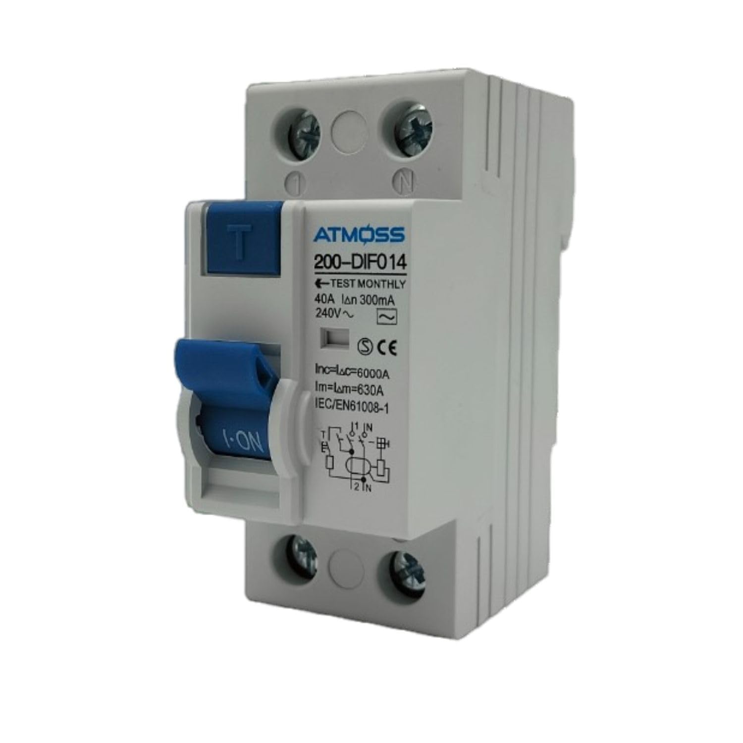 ATMOSS Differential 2P 10Ka Type Ac 40A 300Ma Circuit Breaker brand
