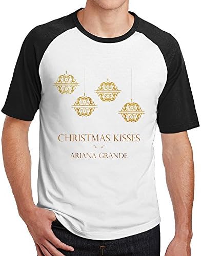 Short Sleeve Ariana Grande Christmas Kisses Men Printed Raglan Shirts