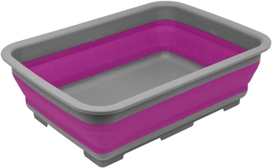RAM ONLINE Collapsible Washing Up Bowl 10 Litre Portable Basin Purple