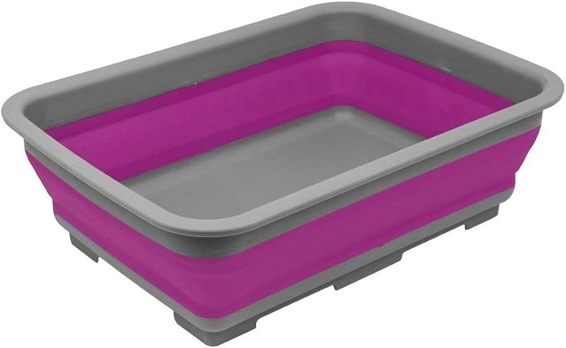 RAM ONLINE Collapsible Washing Up Bowl 10 Litre Portable Basin Purple