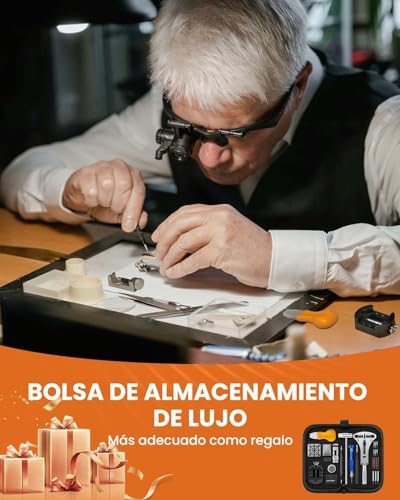 Eventronic 【New Version Watchmaker Tools, Watchmaker Kit, Change Watch Batteries, Remove Links, Open the Cover, Adjust the Strap Repair Kit Watches with Nylon Bag)