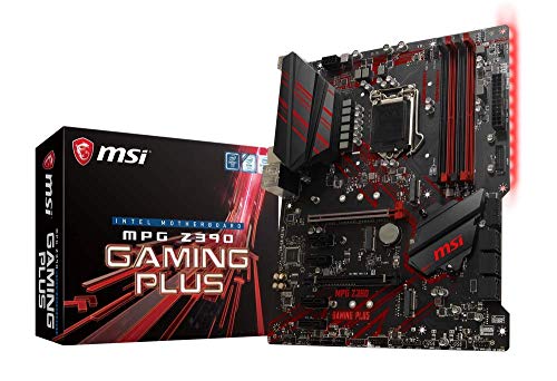 MSI MPG Z390 GAMING PLUS Motherboard ATX, LGA1151, DDR4, LAN, USB 3.1 Gen2, Type-C, M.2, Red Ambient Light, HDMI, DVI-D, Support 8th generation