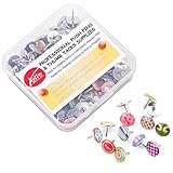 Creative Steel Thumb Tacks Soft Flat for Photos Wall, Maps, Bulletin Board Or Corkboards, 100 Pieces