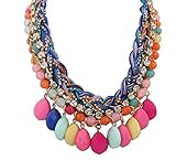 Oliasports® Torsade Layers Colorful Ball Beaded Bib Choker Collar Necklace
