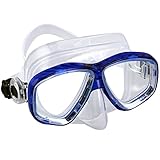 Different Nearsight Optical Corrective Lenses on Each Side Snorkel Mask, tBlue