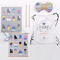 Sozo - Colorful DIY Design Needlepoint Embroidery Craft Kit for Beginners. Wooden Dowels Included for Easy Display. Easier Than Cross Stitch. Size - 12.75" X 11" (Ice Cream)