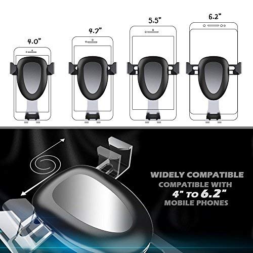 Car Phone Holder, MeanLove Universal Phone Gravity Car Vent Mount for iPhone 8/8 Plus/7, Galaxy S8/S7, HTC, Huawei, LG and More Smart Phones (Phone Holder)
