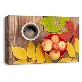 Fruits on Vintage Wood Background Home Artwork for...