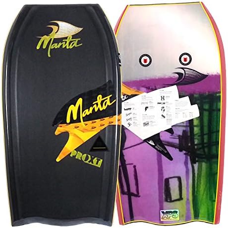 Manta Pro XT (42) Bodyboard BT - Black deck, Red rails, Graphic bottom