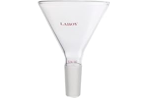 Laboy HMF030103 Glass Powder Funnel with 75 mm Top O.D. and 24/40 Inner Joint Filter Funnel Glass Funnel