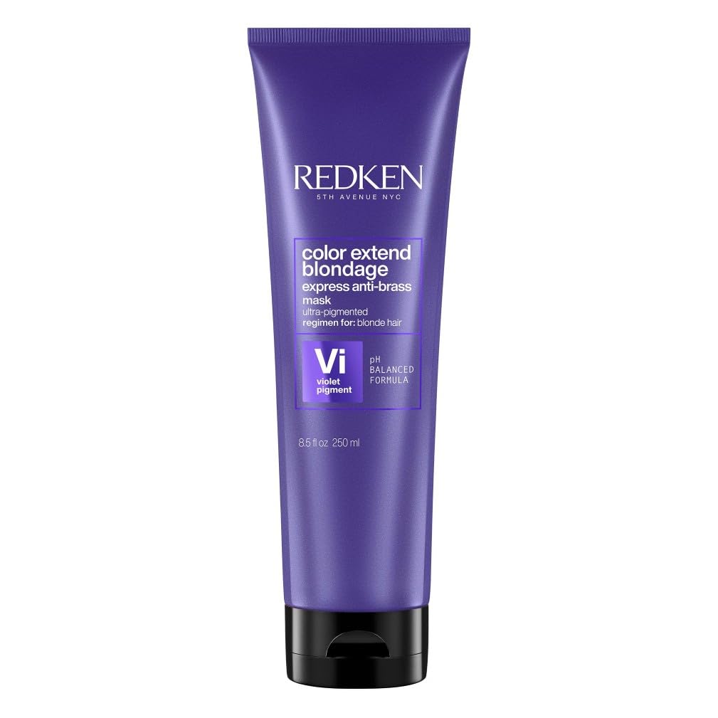 Redken | Hair Mask, For Blonde Hair, Violet Pigment, Reduces Brassiness, Color Extend Blondage Express Anti-Brass, 250 ml