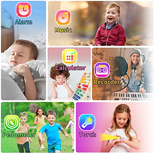 Smart Watch for Kids - Kids Smart Watch Boys with 16 Games | Camera | Music | Alarm | Pedometer | Calculator | Torch | Photos & Video | Calendar | Recorder for 4-12 Years Kids Birthday Gifts (Black)