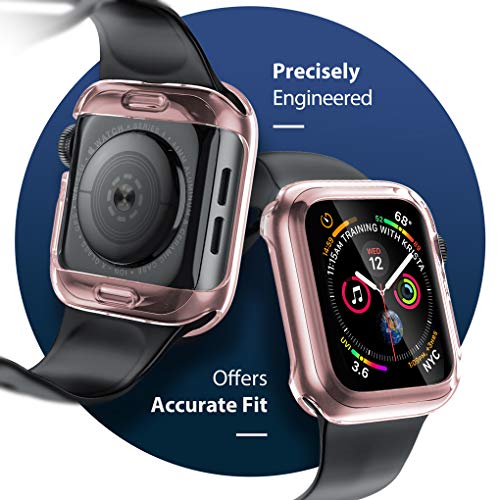 Penom Case for Apple Watch Screen Protector Series 5 Series 4 40mm, Ultra Thin iWatch 40mm Screen Protector with Full Protection TPU Cover Rose Gold - Thumbnail 3