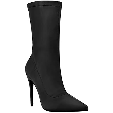 Damen Stiefel im Stiletto-Look - elastischer Schaft - spitz zulaufend