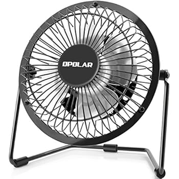 OPOLAR 4 Inch USB Desk Personal Fan with 2 Setting, Metal Design, Quiet Operation, 360 Rotation, Portable Mini Table Fan, Perfect for Home, Office, Desktop