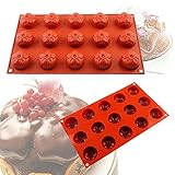 IClover 15-Cavity Oval Silicone Baking Mold Pan, Bakeware for Soap, Cake, Bread, Cupcake, Cheesecake, Cornbread, Muffin, Brownie, and More