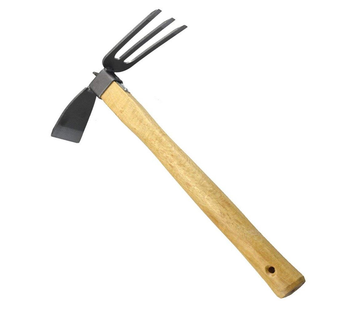 Gardening Digging Hoe Garden Tools Dual Use Hoe And Rake 2 In 1 Carbon Steel Head Wooden Handle Durable Thick Vegetable Flower Planting Digging Gadget Buy Online In Bermuda At Bermuda Desertcart Com Productid
