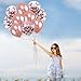 Rose Gold Confetti Balloons, Confetti Round 12inch Latex Balloons and 18inch Foil Mylar Balloon Birthday Baby Bridal Shower Party Decorations