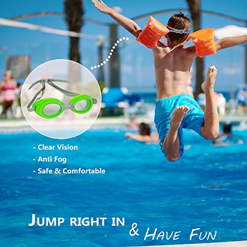 Splaqua Kids Swim Goggles for Boys and Girls - Adjustable Straps, Silicone Eye Seal, UV Protection and Anti Fog Lenses Swimming Goggle - Neon Green - Thumbnail 5