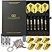 CC-EXQUISITE Professional Darts Set - 6 Steel Tip Darts Complete with 12 Dart Flights and 12 Aluminum Shafts Customizable Configuration, 12 O-Rings, Tool, Sharpener and Case for Man Cave & Game Room