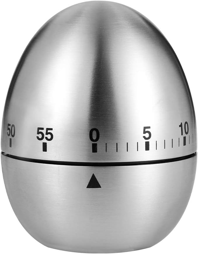 RosewineC Kitchen Timer Manual Egg Shape 60 Minute Mechanical No Battery