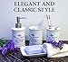 Vintage Chic Bathroom Accessory Set. Classic French Provincial 4 Piece Bath Gift Set includes liquid soap/lotion dispenser, toothbrush holder, tumbler, and soap dish.