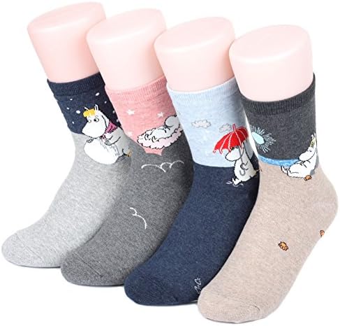 Moomin Story Crew Women's Socks 4 pairs Made in Korea
