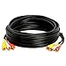 Cmple - 3 RCA Cable 25 Feet Composite Three RCA Male to Male Audio Video Cables A/V Gold Plated Triple Plug to Plug Cord for VHS/DVD Players, TVs