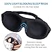 Sleep Mask (2 Pack), Upgraded Deeper 3D Contoured Eye Mask for Sleeping, Travel, Nap, Shift Work, No Pressure Light Blocking Eyeshade Night Blindfold with Adjustable Strap for Man, Women, Black