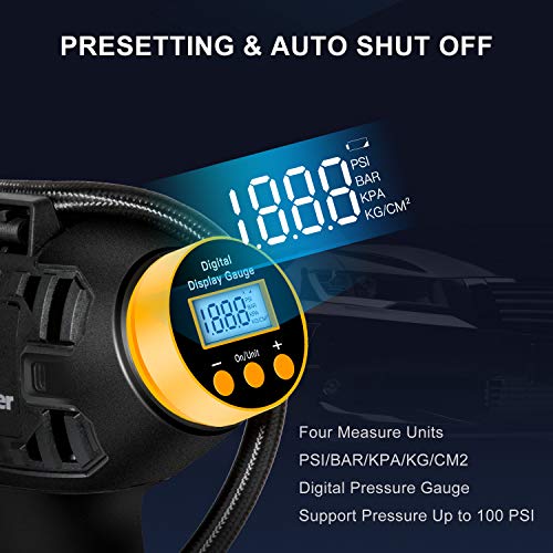 C P CHANTPOWER Cordless Tire Inflator Air Compressor 20V Rechargeable