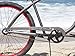Firmstrong Chief Man Three Speed Beach Cruiser Bicycle with Red Rims, 15.5x26-Inch, Matte Grey